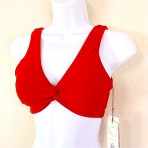 CALIA by Carrie Underwood Bright Red Twist Knot Bikini Top